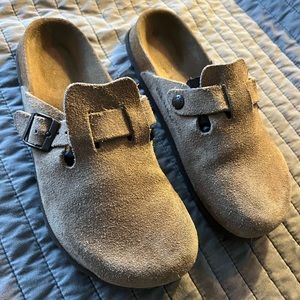 Betula Birkenstock Boston Suede Clogs Sz 38